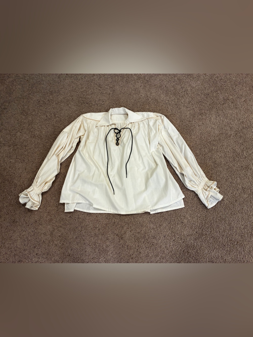 Hand-made Simplicity Pattern Men’s Cream Peasant Blouse